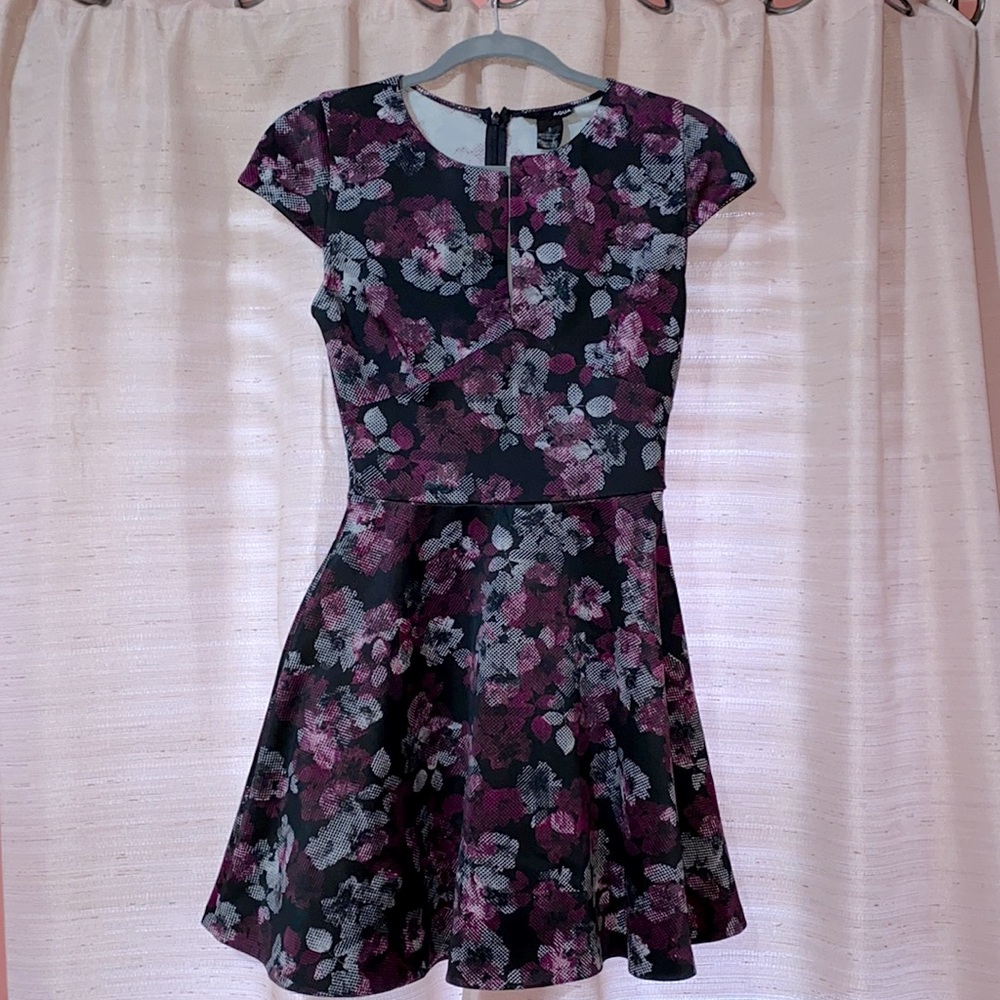 Aqua Floral Mini Dress